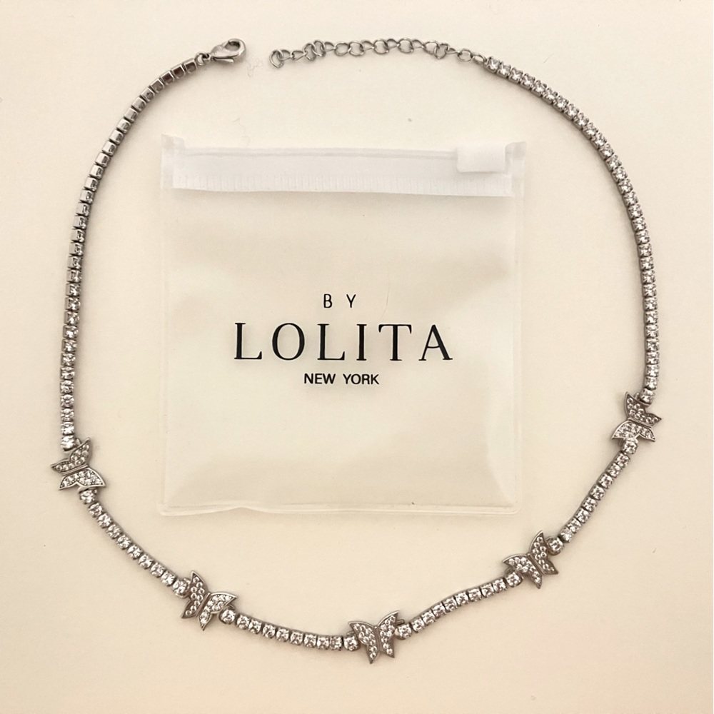By Lolita New York Butterfly Tennis Necklace, Gently Used